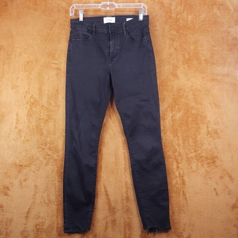 FRAME Womens Jeans Size 27 Black Wash LE HIGH SKINNY DE Stretch WHITTIER CHEW